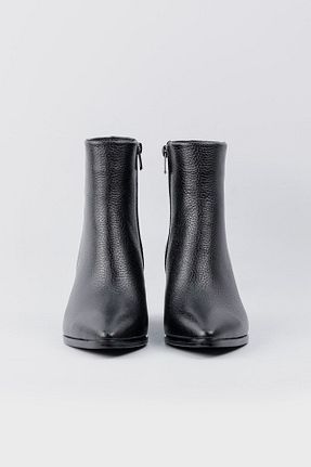 بوت / نیم بوت مشکی زنانه چرم خالص TUNAELLİ - کد 362507005