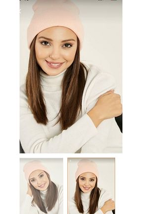 کلاه پشمی صورتی زنانه پنبه ای MODA - کد 881357541