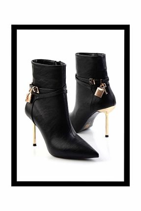 بوت / نیم بوت مشکی زنانه پاشنه ضخیم Bambi - کد 881221508
