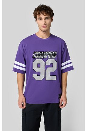تیشرت بنفش مردانه یقه دوچرخه Champion - کد 881364049