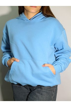 سوئیشرت آبی زنانه ساده Butik - کد 881370776