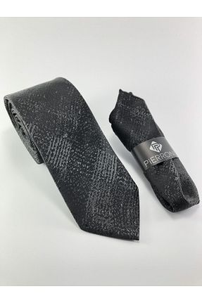 کراوات مشکی مردانه میکروفیبر PİERRONİ - کد 65153598
