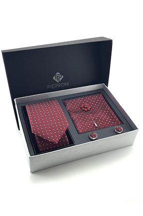 کراوات قرمز مردانه میکروفیبر PİERRONİ - کد 283369473