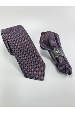 کراوات زرشکی مردانه میکروفیبر PİERRONİ - کد 57633756