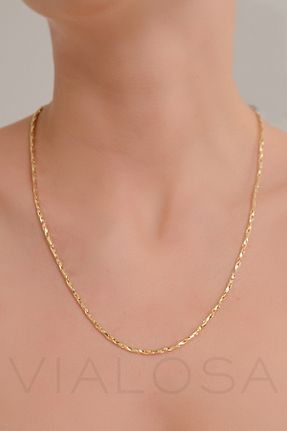 گردنبند استیل ( فولاد ) طلائی زنانه استیل ضد زنگ VIALOSA - کد 870581802
