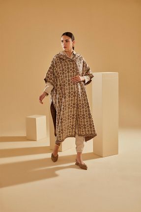 پانچو طوسی زنانه اکریلیک Uludağ Triko - کد 31568871