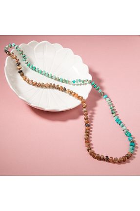 گردنبند جواهر رنگی زنانه سنگ OSMANLI DOĞAL TAŞ - کد 678588127
