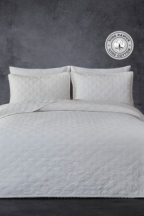 روتختی دونفره سفید پنبه ای Evlen Home Collection - کد 881407746