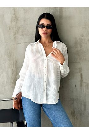 بلوز سفید زنانه طرح دار Angel Mia - کد 881393955