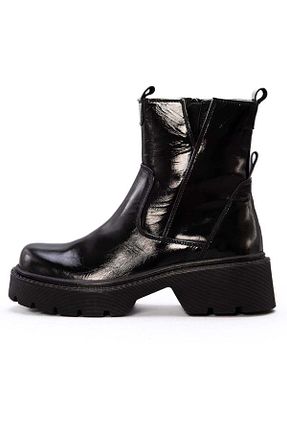 بوت / نیم بوت مشکی زنانه چرم خالص Gusse - کد 881455365