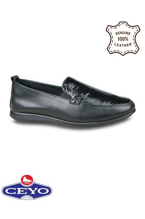 کفش کژوال مشکی زنانه چرم خالص Ceyo - کد 881400839