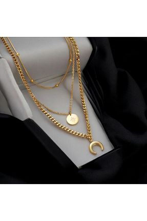 گردنبند استیل ( فولاد ) زرد زنانه استیل (فولاد) JEWELRY - کد 881393774