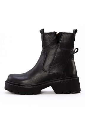 بوت / نیم بوت مشکی زنانه چرم خالص Gusse - کد 881450624