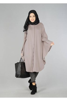 تونیک حجاب بژ زنانه پلی استر TRENDTESETTÜR - کد 96111687