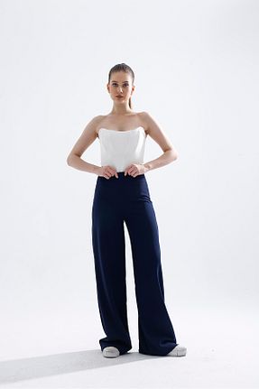 شلوار سرمه ای زنانه بافتنی Trandiva Moda - کد 881457190