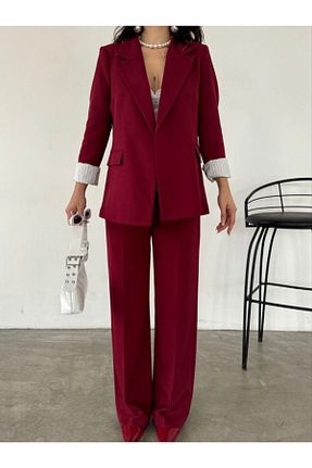 ست بالاتنه و پائین تنه قرمز زنانه بافتنی Moda İkra - کد 881455907