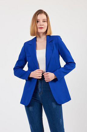 کت آبی زنانه رگولار Volanlı - کد 881449520