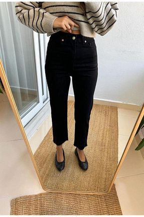 شلوار جین مشکی زنانه پاچه ساده nesebutik - کد 794710857