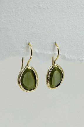 گوشواره جواهر سبز سنگ طبیعی Onouqo - کد 881530795