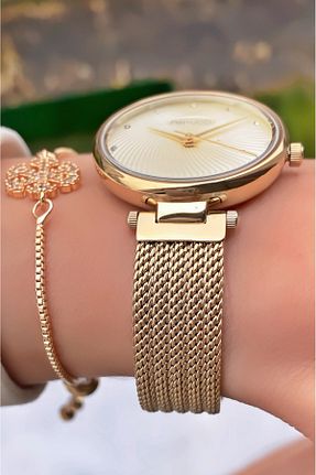 ساعت مچی طلائی زنانه 31-35 میلی متر Ferrucci - کد 881543829