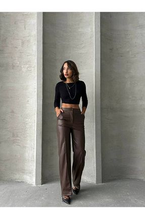 شلوار قهوه ای زنانه چرم مصنوعی AtegeWear - کد 881623923