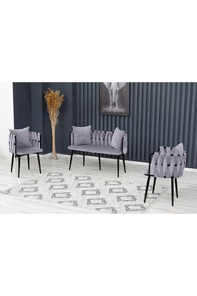 ست مبلمان چای خوری طوسی Rozexi - کد 872088564