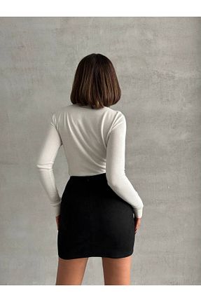 دامن مشکی زنانه چرم مصنوعی AtegeWear - کد 881646617