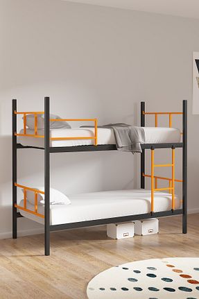 تختخواب دو طبقه نارنجی فلزی Mobpazar - کد 881667960