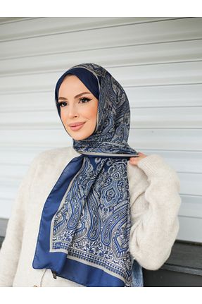 روسری سرمه ای پلی استر efdal şal eşarp - کد 881667489