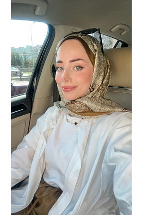 شال خاکی زنانه ابریشم diorel - کد 881670702