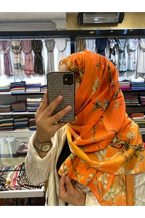 شال نارنجی زنانه پنبه ای diorel - کد 881672149