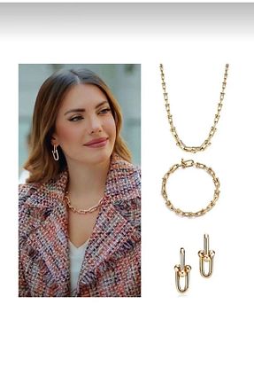 گردنبند جواهر طلائی زنانه فلزی monalisatoka - کد 849895145