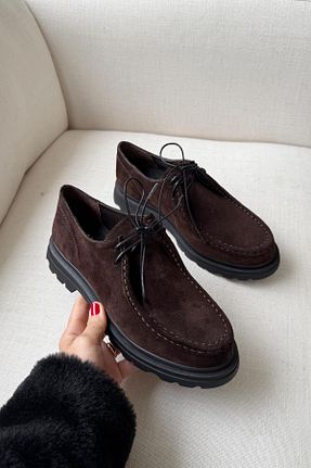 کفش لوفر قهوه ای زنانه جیر nope21shoess - کد 881682381