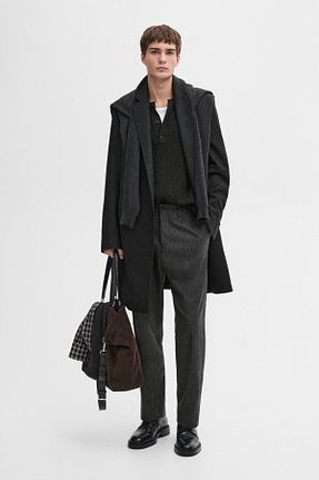 شلوار طوسی مردانه پشمی Massimo Dutti - کد 881684542