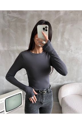 بادی طوسی زنانه یقه دوچرخه bymaestro woman - کد 881690088
