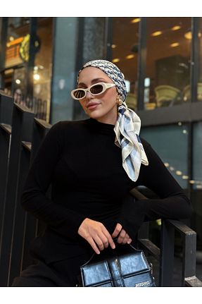 شال سرمه ای زنانه پلی ساتن diorel - کد 881689340