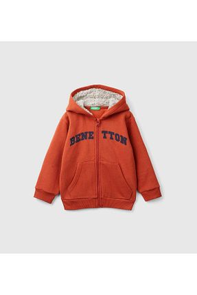 سوئیشرت قهوه ای بچه گانه نقش دار / کار شده United Colors of Benetton - کد 877238977