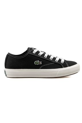کفش اسنیکر مشکی مردانه بند دار Lacoste - کد 881686267