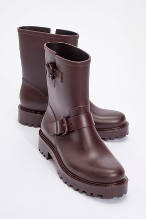 بوت / نیم بوت زرشکی زنانه پاشنه تخت luvishoes - کد 881693462