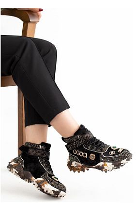 کفش اسنیکر مشکی زنانه بند دار Guja - کد 881710799