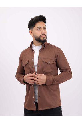 پیراهن قهوه ای مردانه اسلیم فیت cliento - کد 881701314