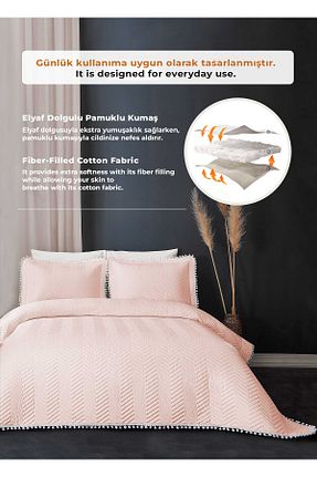 روتختی تکنفره صورتی پنبه ای Evlen Home Collection - کد 94837055
