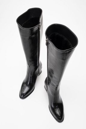 چکمه مشکی زنانه چرم مصنوعی luvishoes - کد 881709061