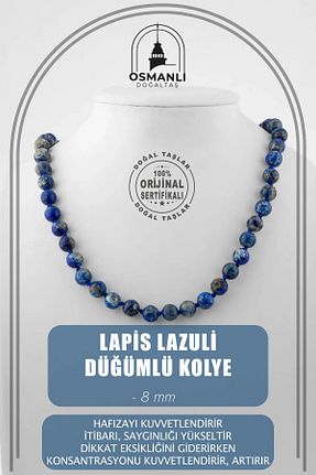 گردنبند جواهر آبی زنانه سنگ OSMANLI DOĞAL TAŞ - کد 676538319