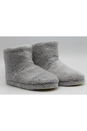 بوت خانگی طوسی زنانه مخملی fluffy - کد 881744374