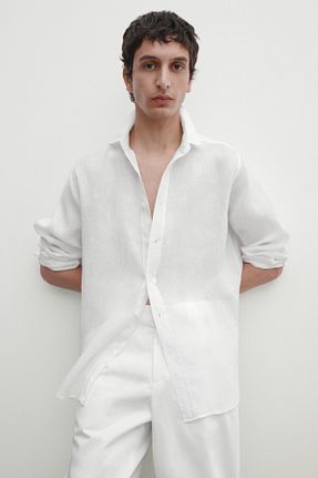 پیراهن سفید مردانه رگولار Massimo Dutti - کد 803428627