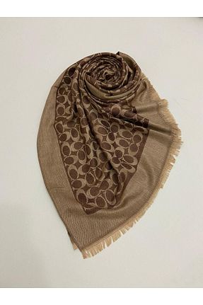 شال قهوه ای زنانه ابریشم Ela Şal - کد 781632280