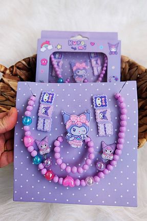 ست جواهر بنفش بچه گانه 6 تایی Nisankids - کد 881752661