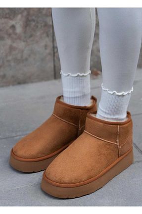 بوت / نیم بوت قهوه ای زنانه پشم Butic - کد 881758494