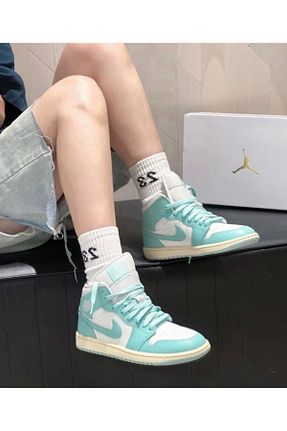 کفش بسکتبال فیروزه ای زنانه چرم مصنوعی Nike - کد 881793978